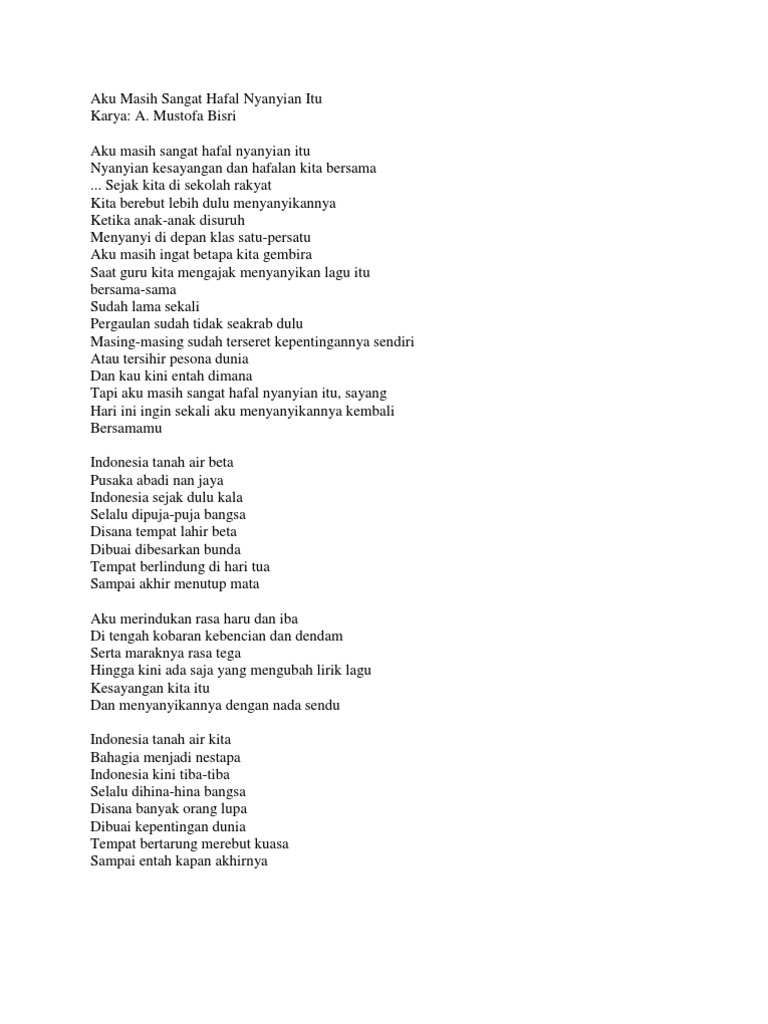 Aku Masih Sangat Hafal Nyanyian Itu Pdf