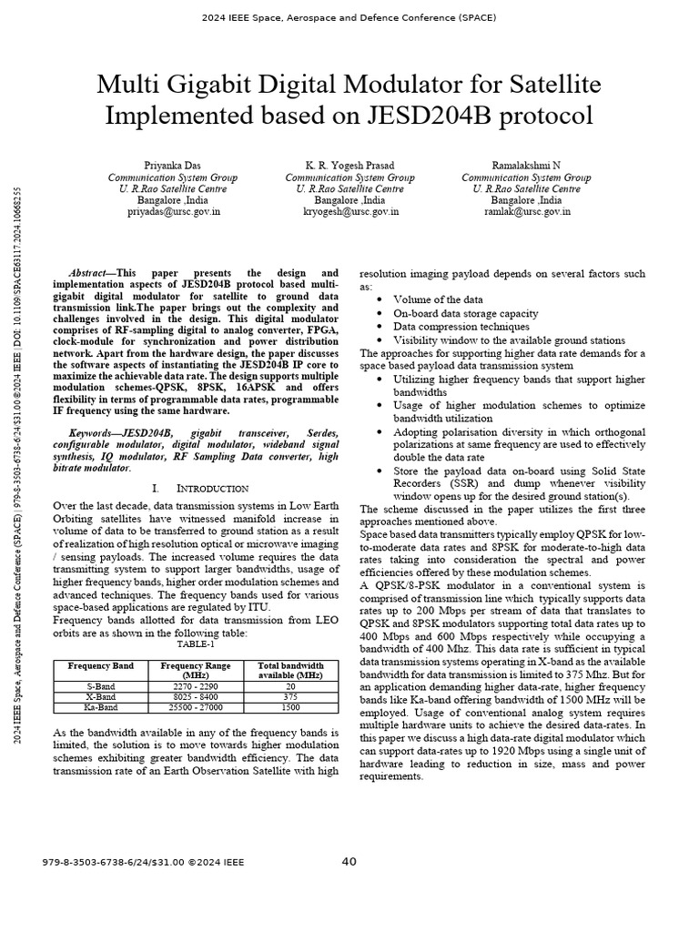 Multi-Gigabit Satellite Modulator Design | PDF | Bit Rate | Sampling ...