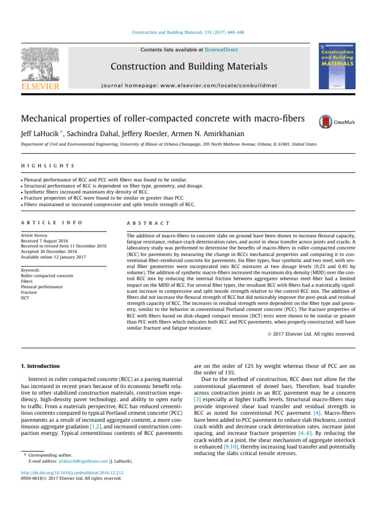 Mechanical Properties of Fiber-Reinforced RCC | PDF | Strength Of ...