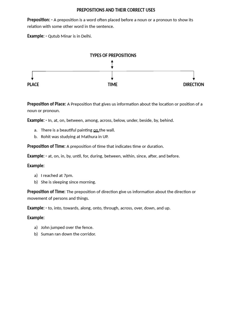 Understanding Prepositions and Usage | PDF | Language Mechanics ...