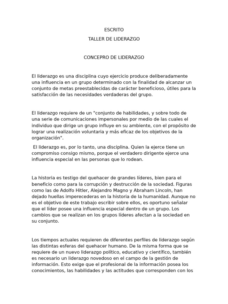Claves del Liderazgo Efectivo | PDF | Liderazgo | Toma de decisiones
