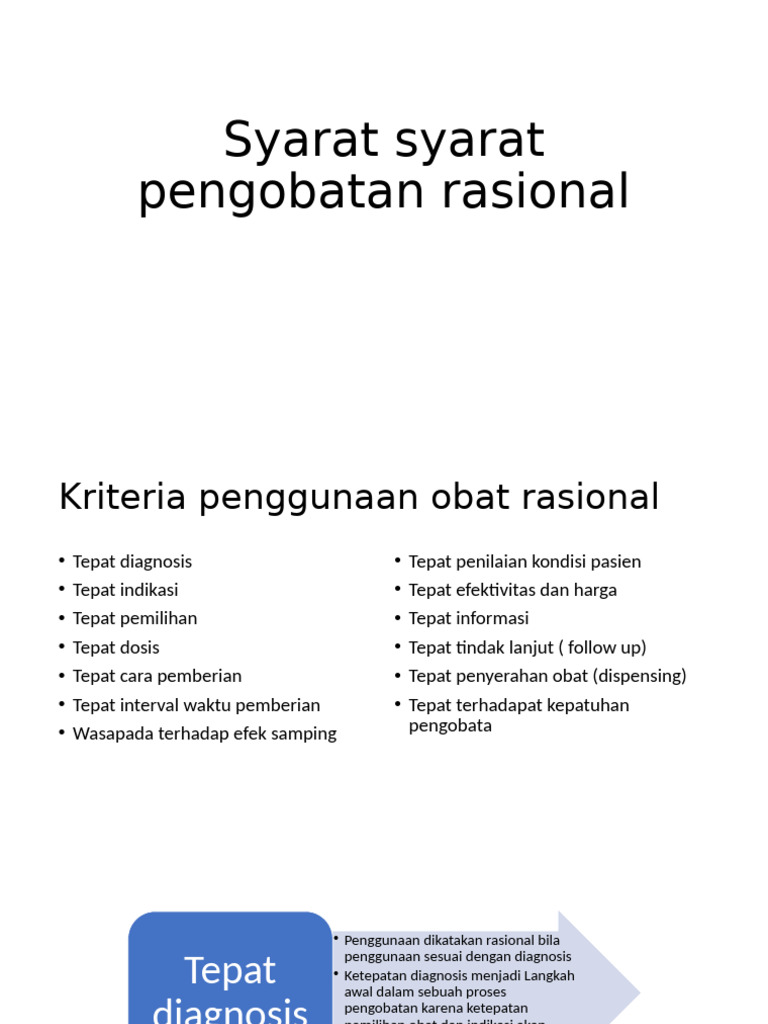 Syarat Pengobatan Rasional Obat | PDF