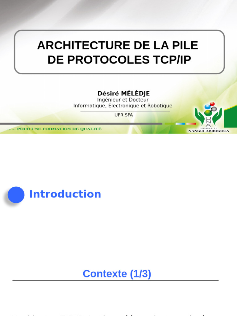 Architecture de la pile TCP/IP | PDF | Protocoles Internet | I Pv6