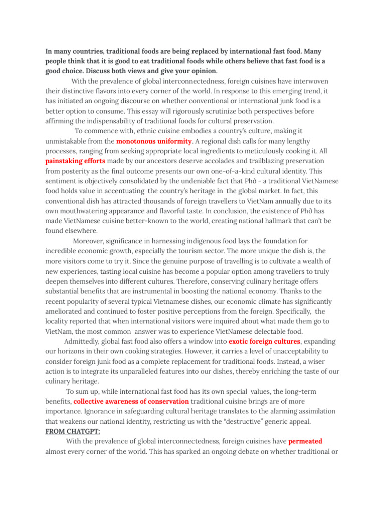 My Essay Writing Sample Note V | PDF | Vietnamese Cuisine | Cuisine