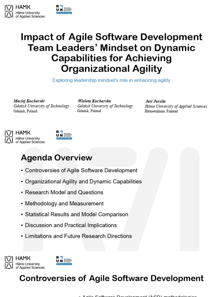 Impact of Agile Software Development Team Leaders' Mindset On Dynamic ...