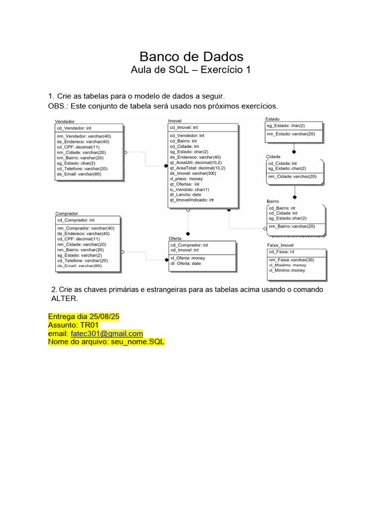 Criação de Tabelas e Chaves em SQL | PDF