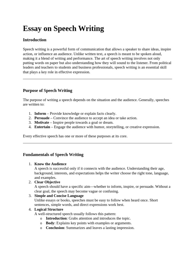 Mastering Speech Writing Skills | PDF | Speech | Essays