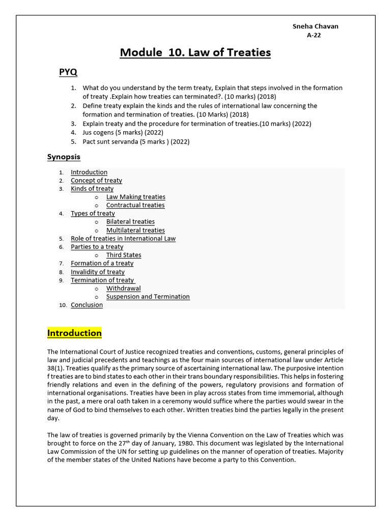 Understanding the Law of Treaties | PDF | Treaty | International Law