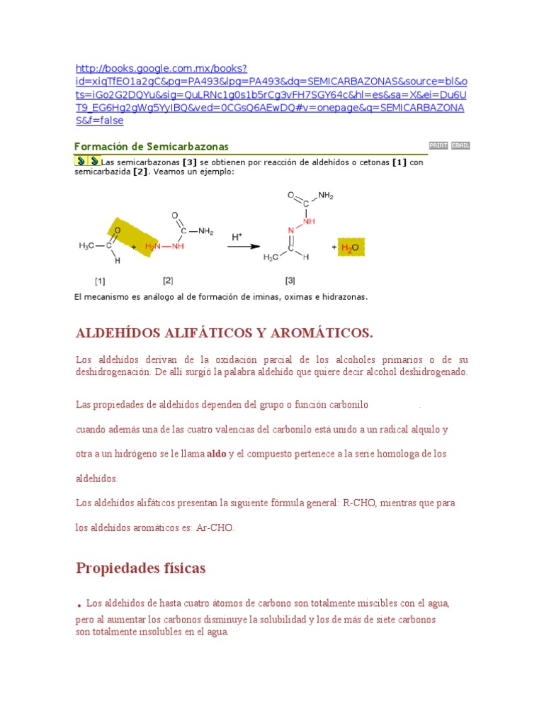 Formación de Semicarbazonas PDF