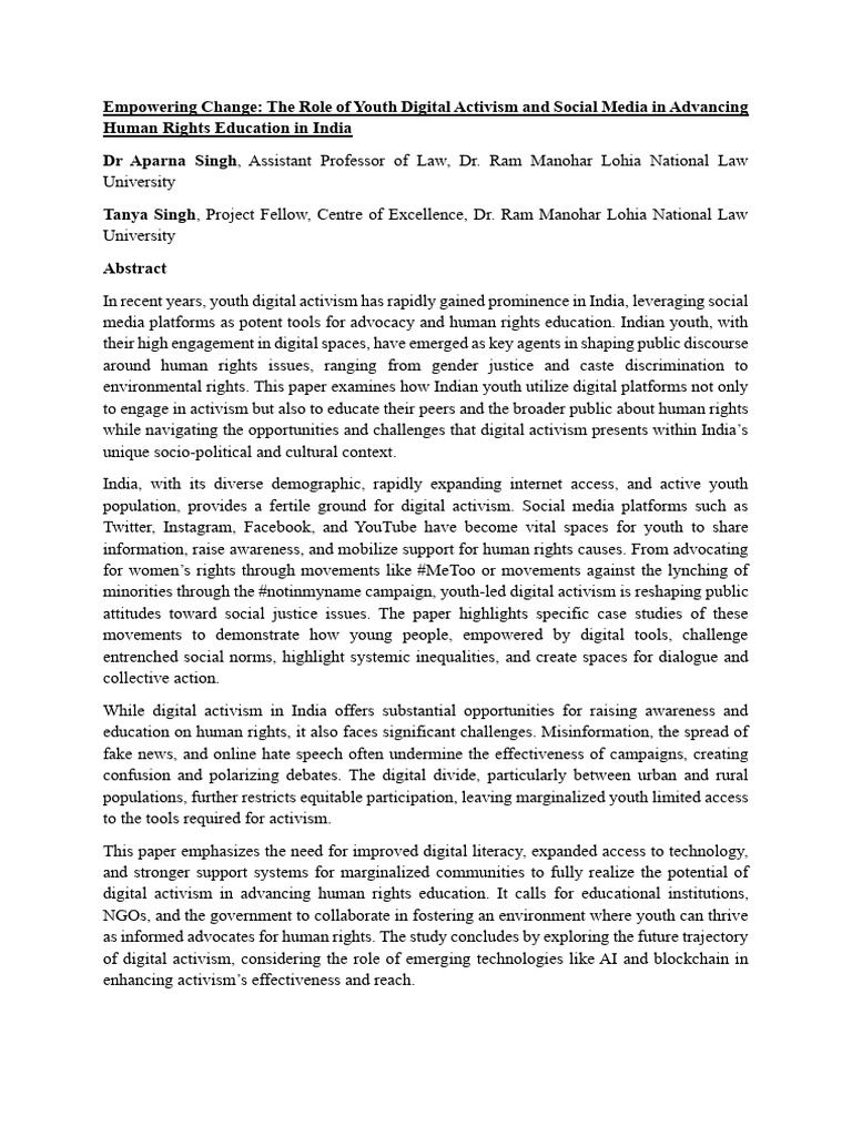 Digital Activism and HRE | PDF | Activism | Social Media