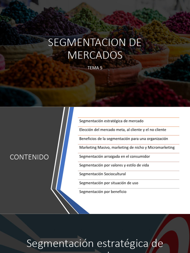 Tema 5 Segmentacion de Mercados | PDF | Marketing | Segmentación de mercado