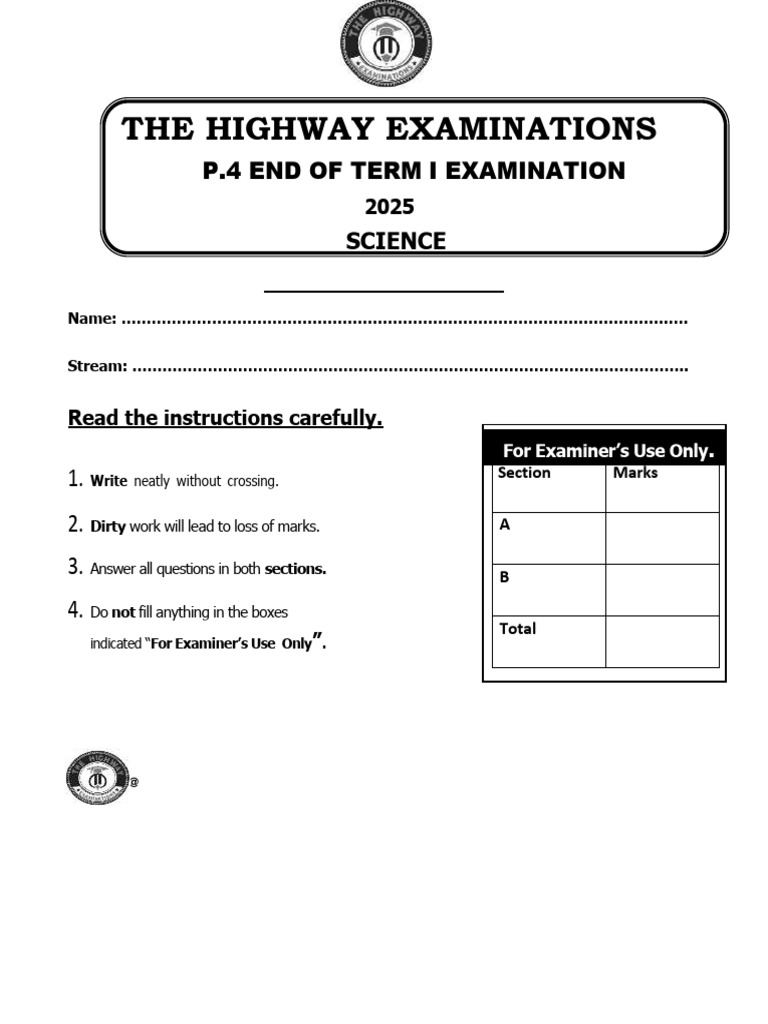 P.4 Science Exam Questions 2025 | PDF | Soil | Water
