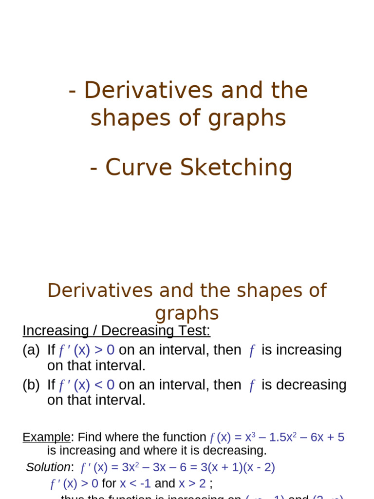 Derivatives and Graph Behavior Analysis | PDF | Mathematical Analysis ...