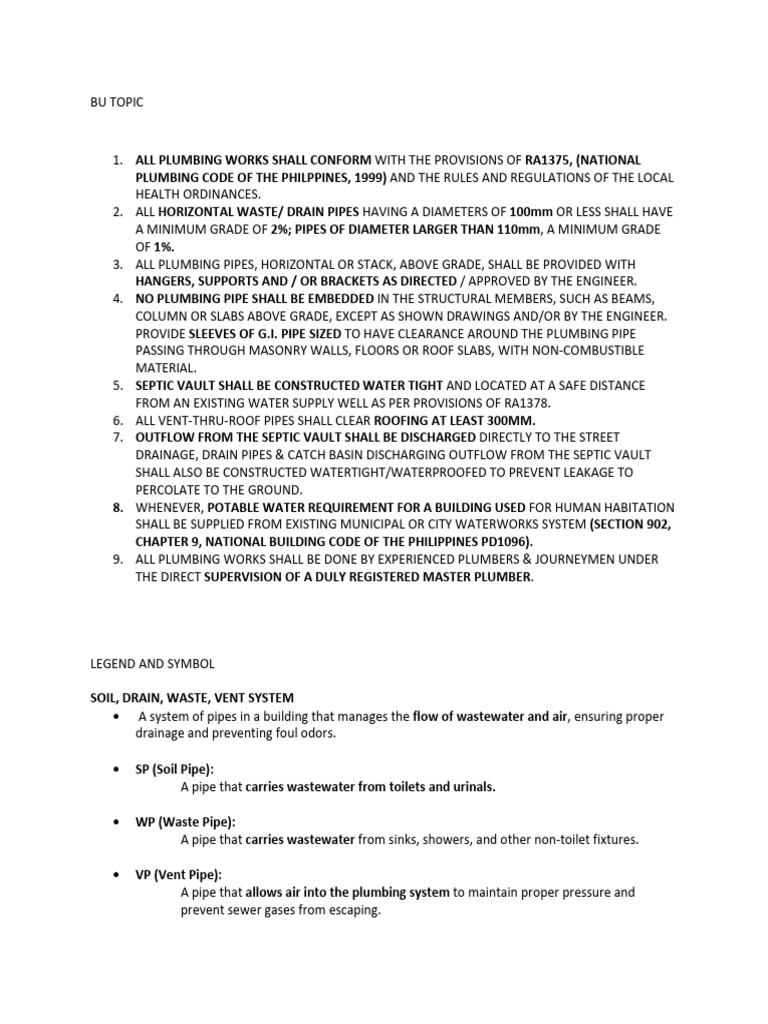 Plumbing Code Compliance Guidelines | PDF | Plumbing | Pipe (Fluid ...