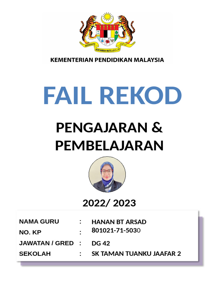Kandungan Fail Rekod Mengajar 2022-2023-1 | PDF