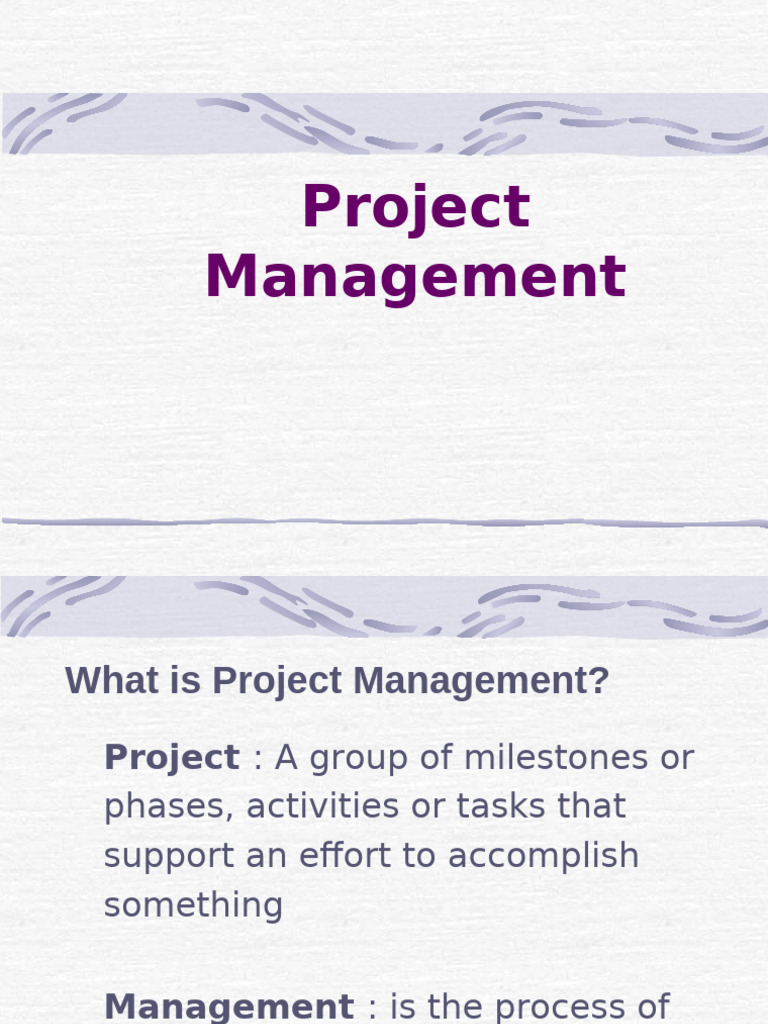 Lecture 8 Project Mnagement | PDF | Project Management | Business