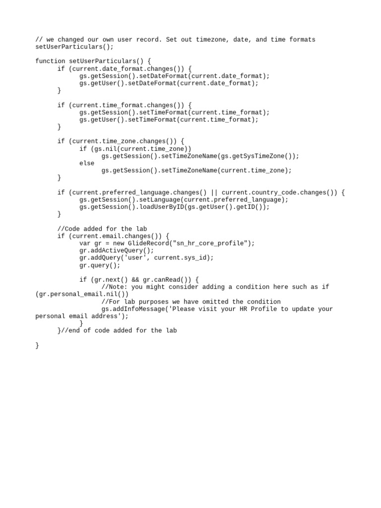 Update User Timezone and Formats | PDF