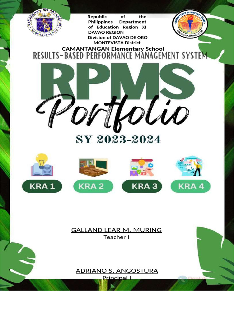 2024 E RPMS Portfolio Design Guide | PDF | Learning | Pedagogy