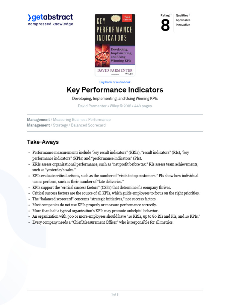 Effective KPI Strategies for Organizations | PDF | Performance ...
