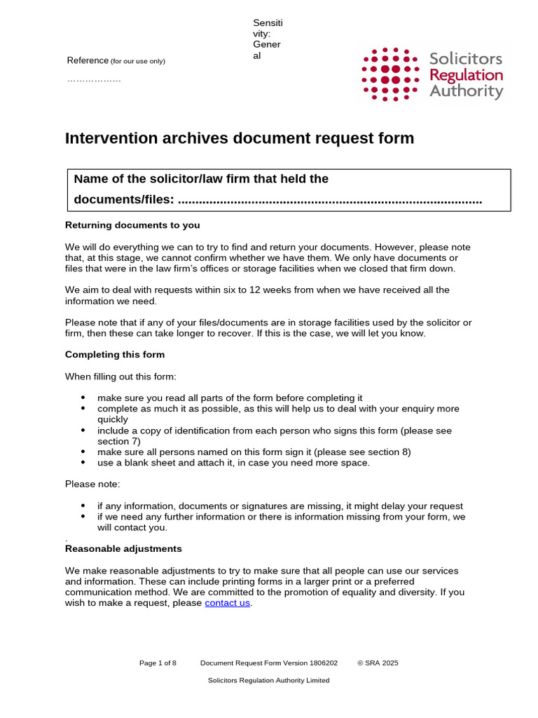 Document Request Form Intervention Archives. | PDF | Identity Document ...