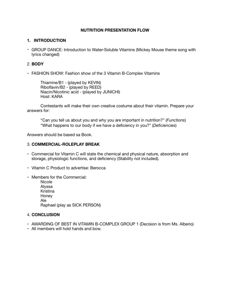 Engaging Nutrition Presentation Plan | PDF