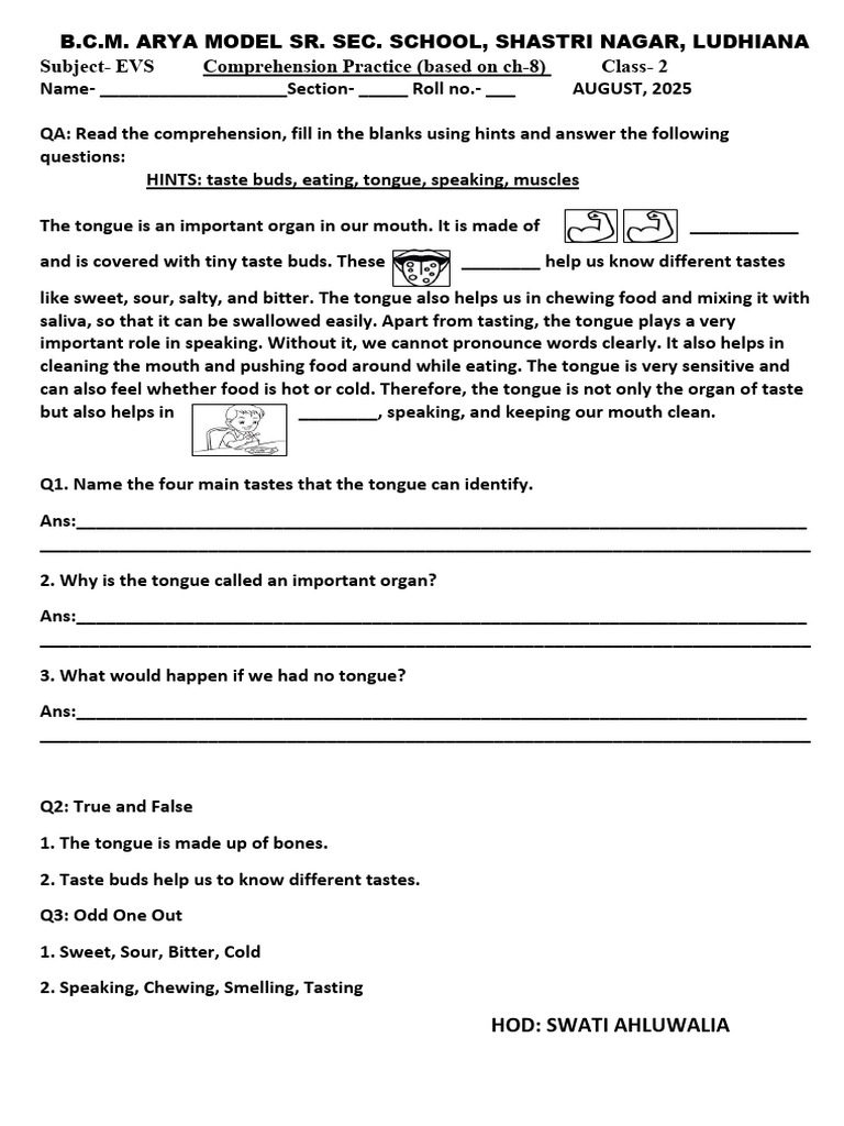 Class 2 EVS Comprehension Practice | PDF