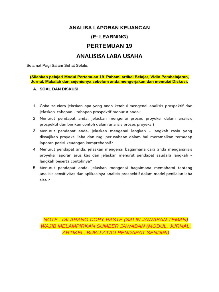 E Pertemuan 19 - Analisis | PDF