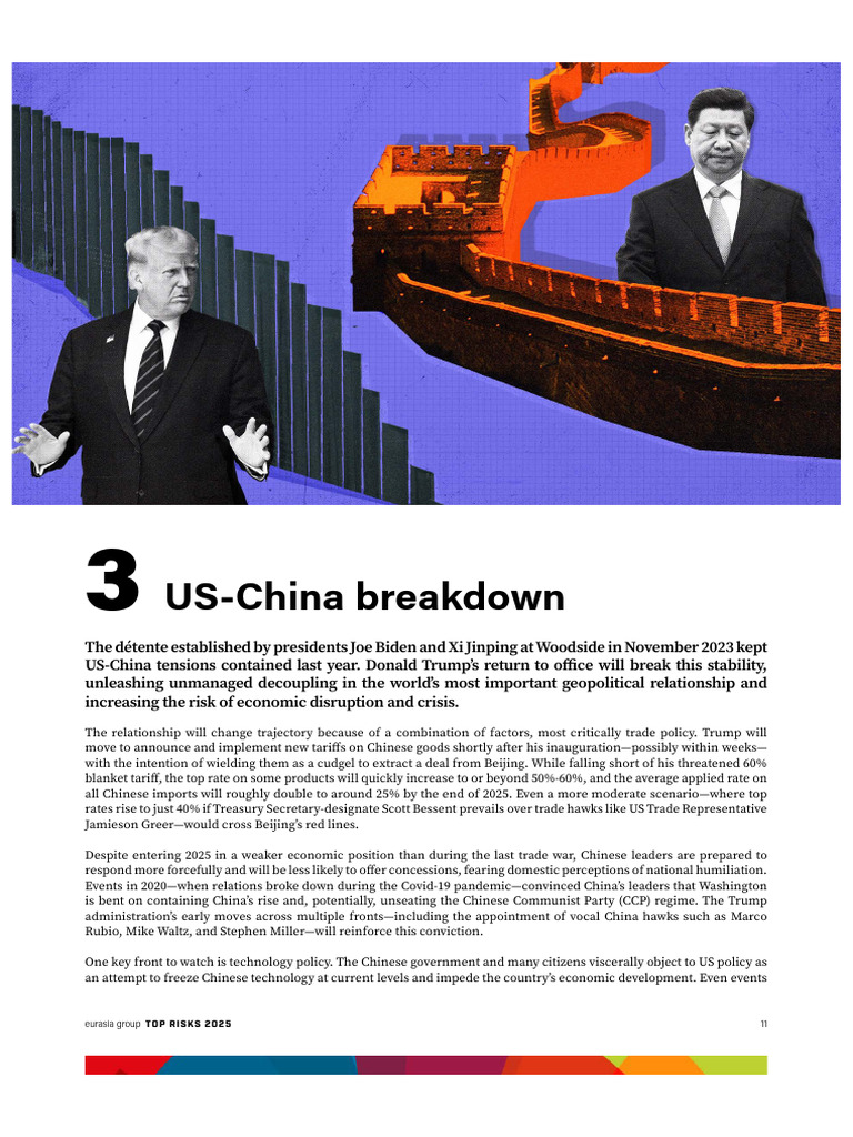 US-China Relations Risk Analysis 2025 | PDF