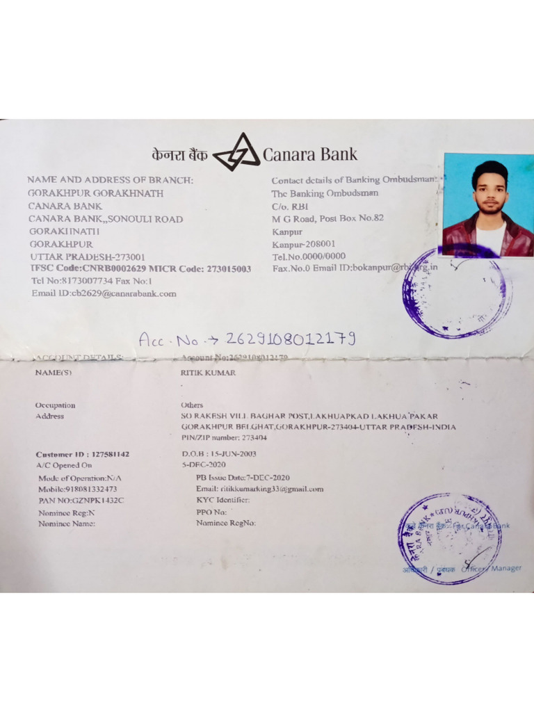 Ritik Passbook | PDF