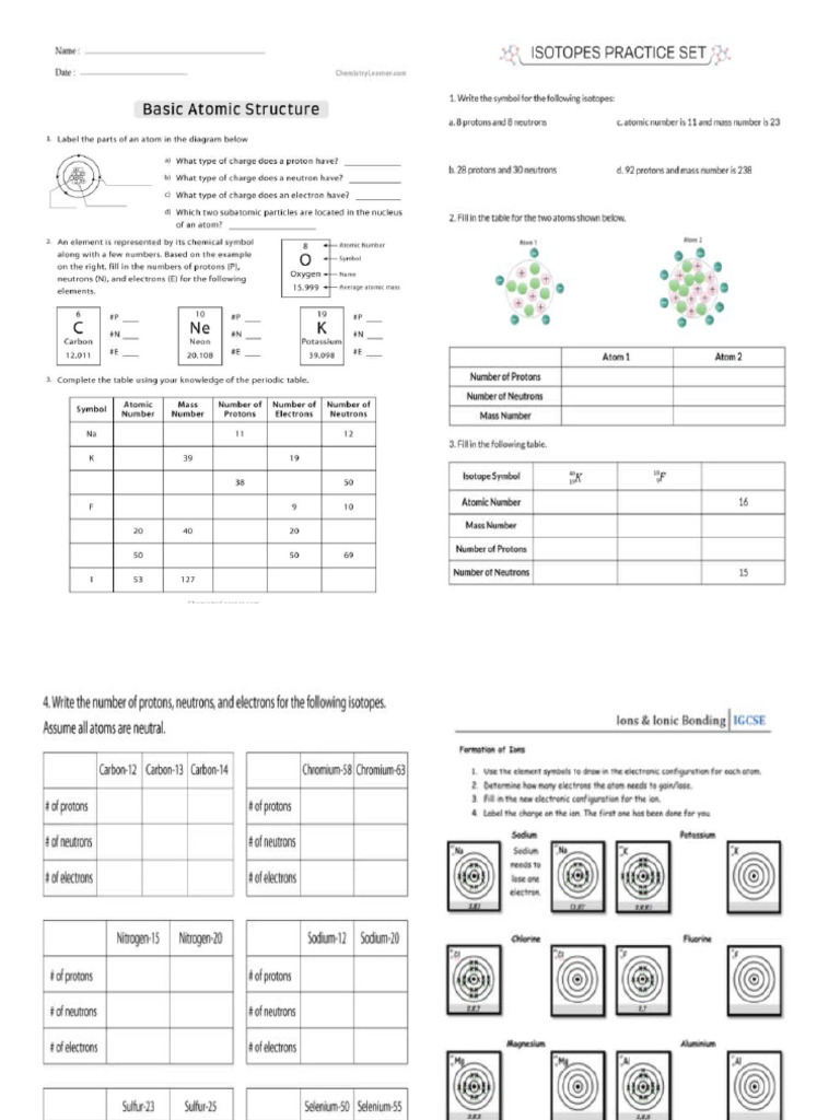Act. 3 Atoms Ions Isotopes | PDF