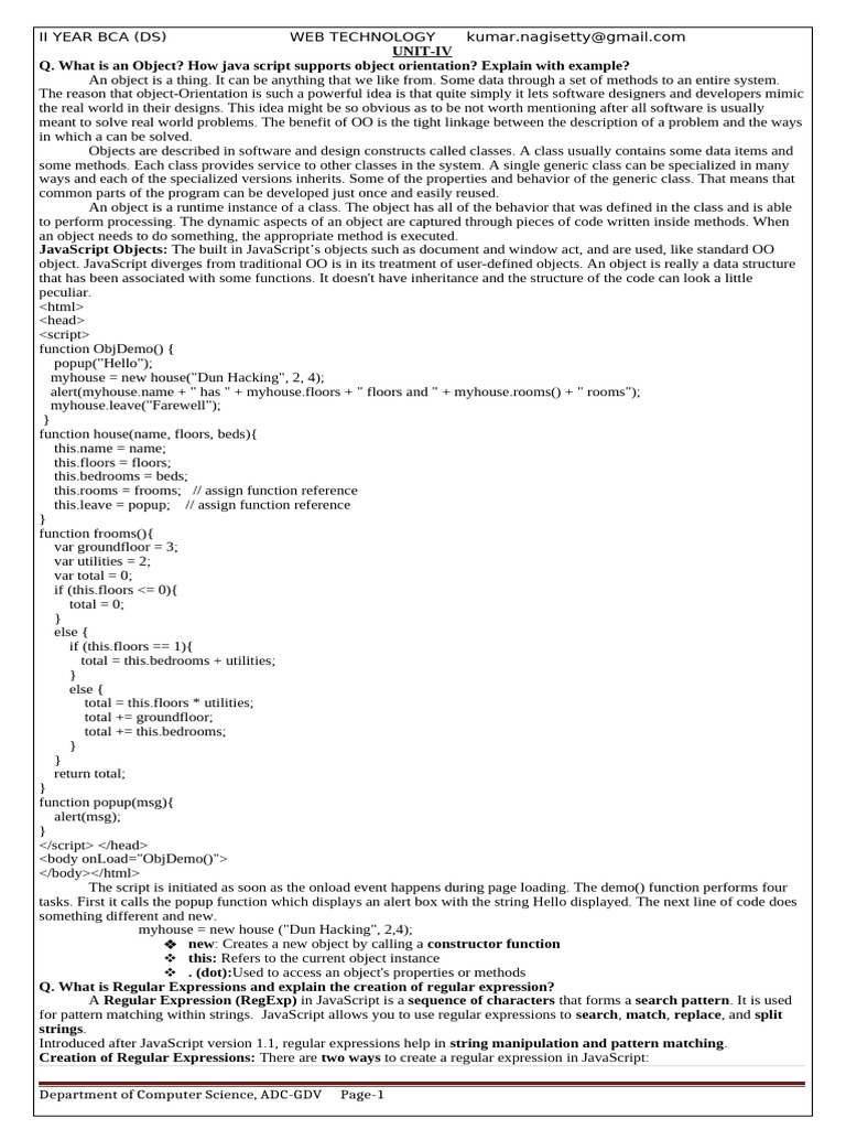 UNIT-4 | PDF | Regular Expression | Class (Computer Programming)
