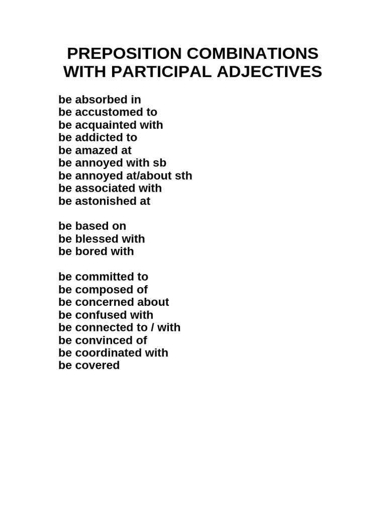 Preposition Combinations Guide | PDF