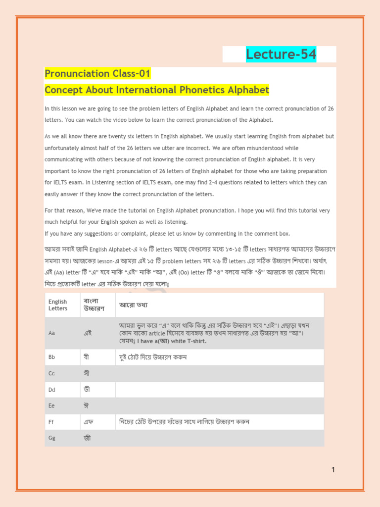 English Alphabet Pronunciation Guide | PDF | English Language