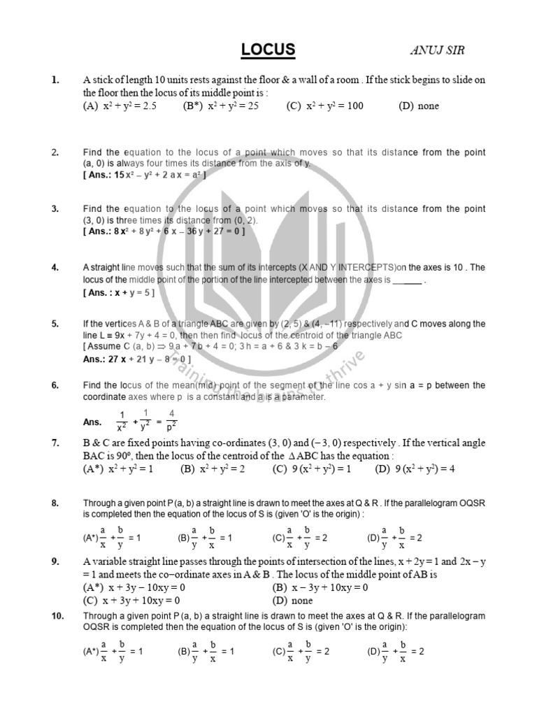 LOCUS 1 Unlocked | PDF | Line (Geometry) | Triangle