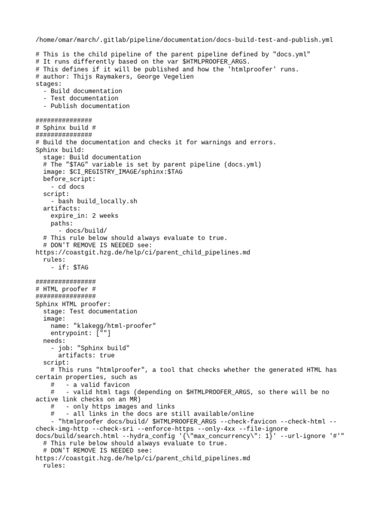 Docs Build Test and Publish Yml | PDF