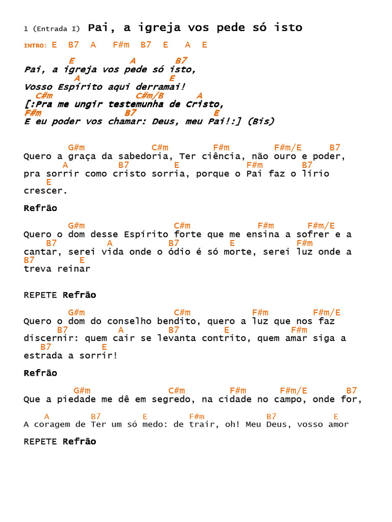 Letras de Músicas Religiosas Católicas | PDF | Amor | Eucaristia