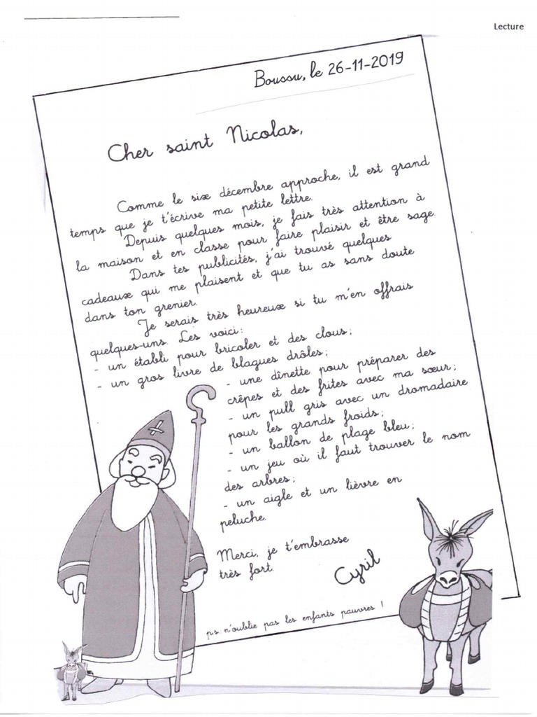 Texte La Lettre À Saint Nicolas | PDF