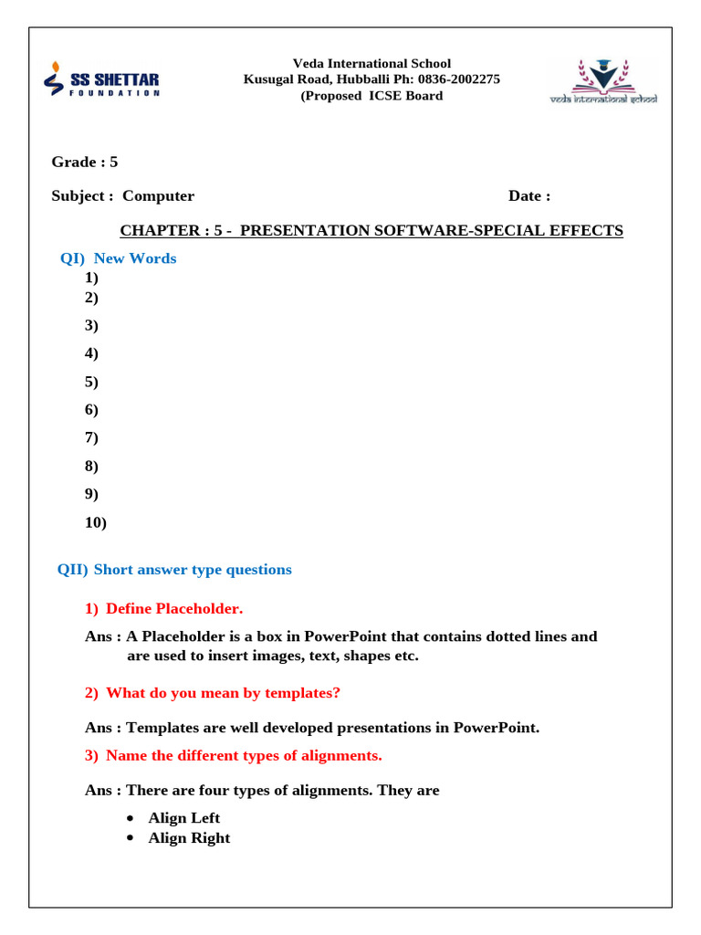 Grade 5 Chap 5 Notes | PDF