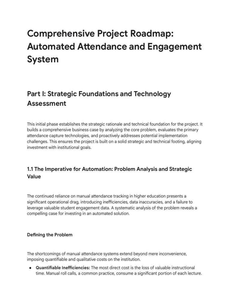 Automated Attendance System Roadmap | PDF | Databases | Cloud Computing