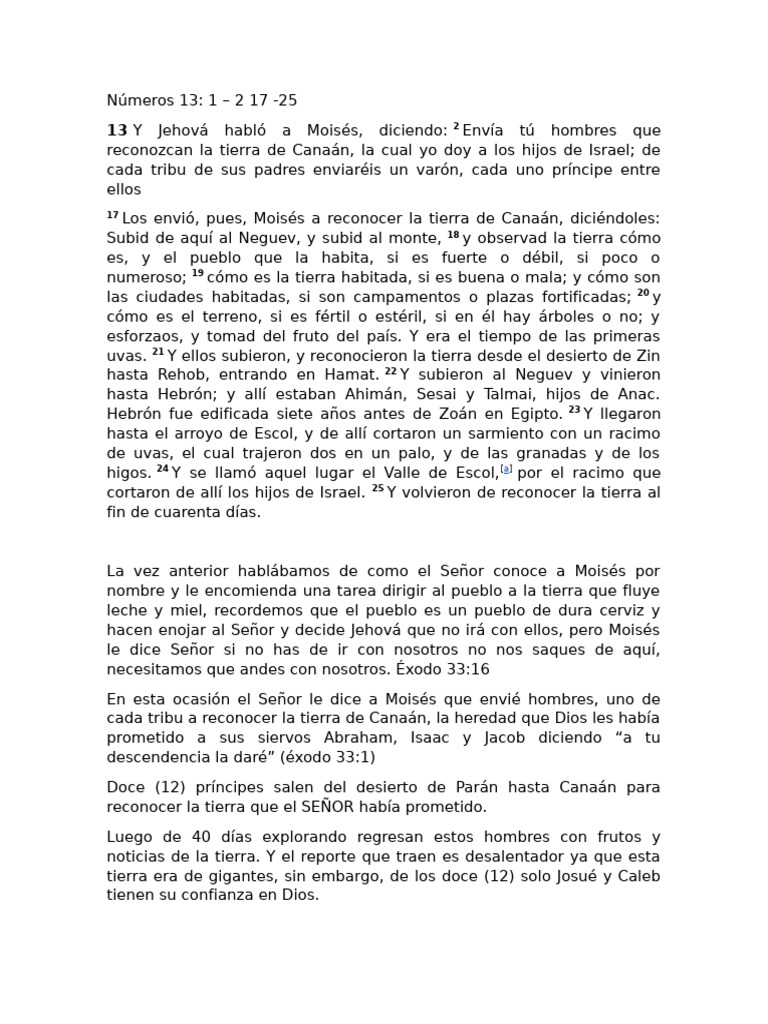 Caleb Conviccion y Respuesta | PDF | Libro de números | Moisés