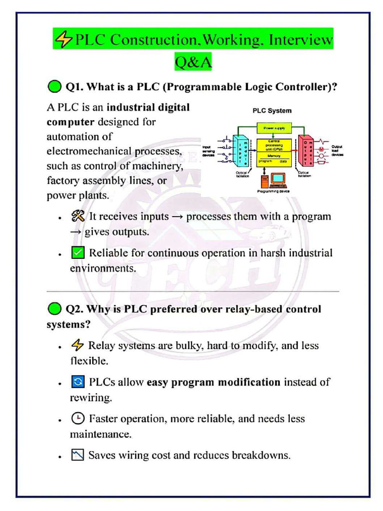 PLC Interview | PDF