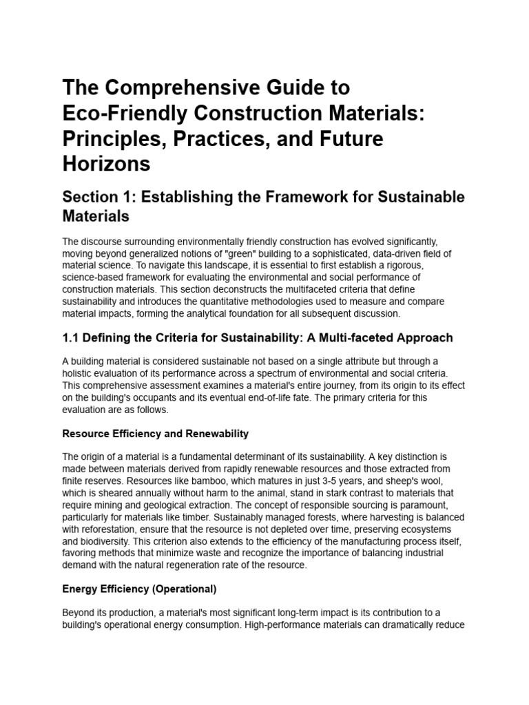 Eco-Friendly Construction Materials Guide | PDF | Life Cycle Assessment ...