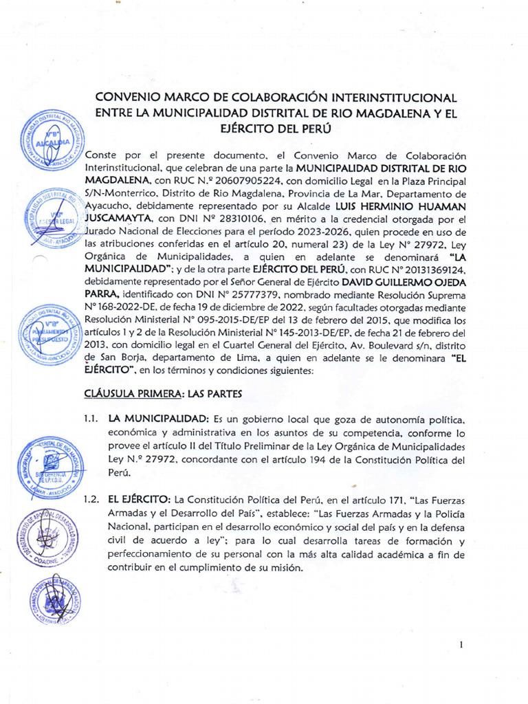 Convenio Marco de Colaboración Interinstitucional Entre La MDRM y E.P | PDF