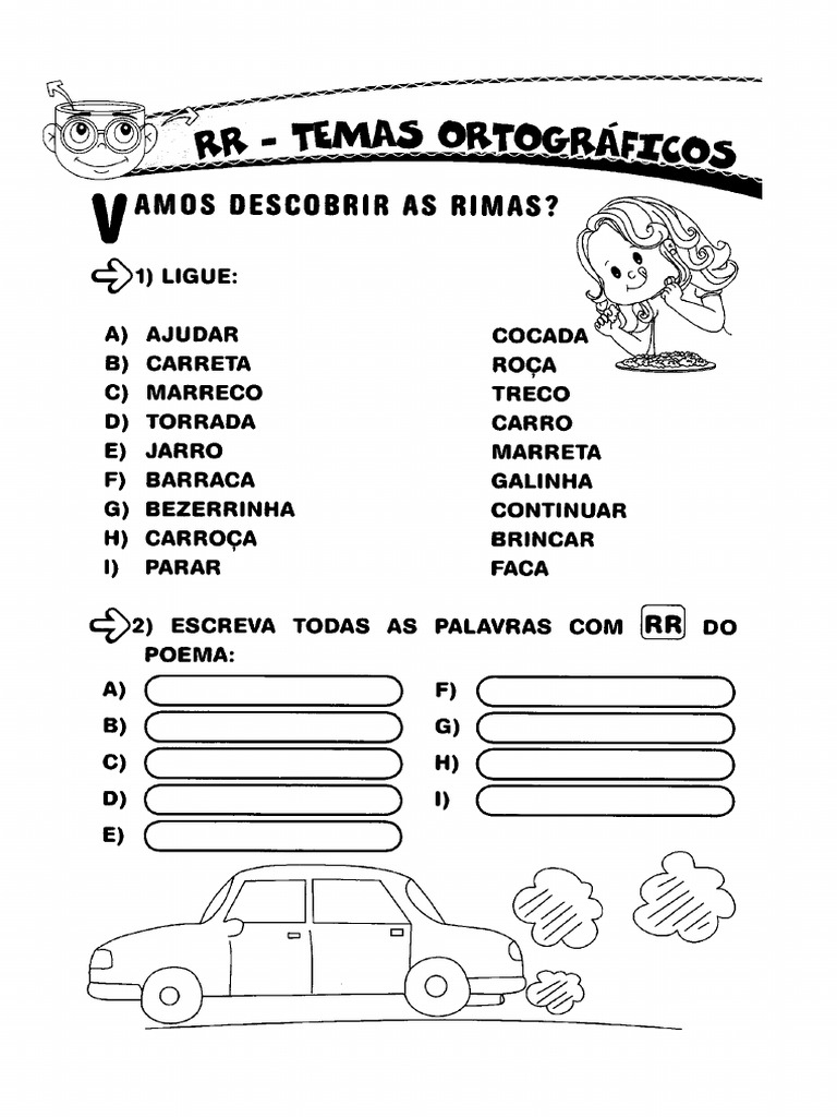 Efai3058 Alfabetizacao Ortografia Letra RR Rimas Escrever 1 | PDF