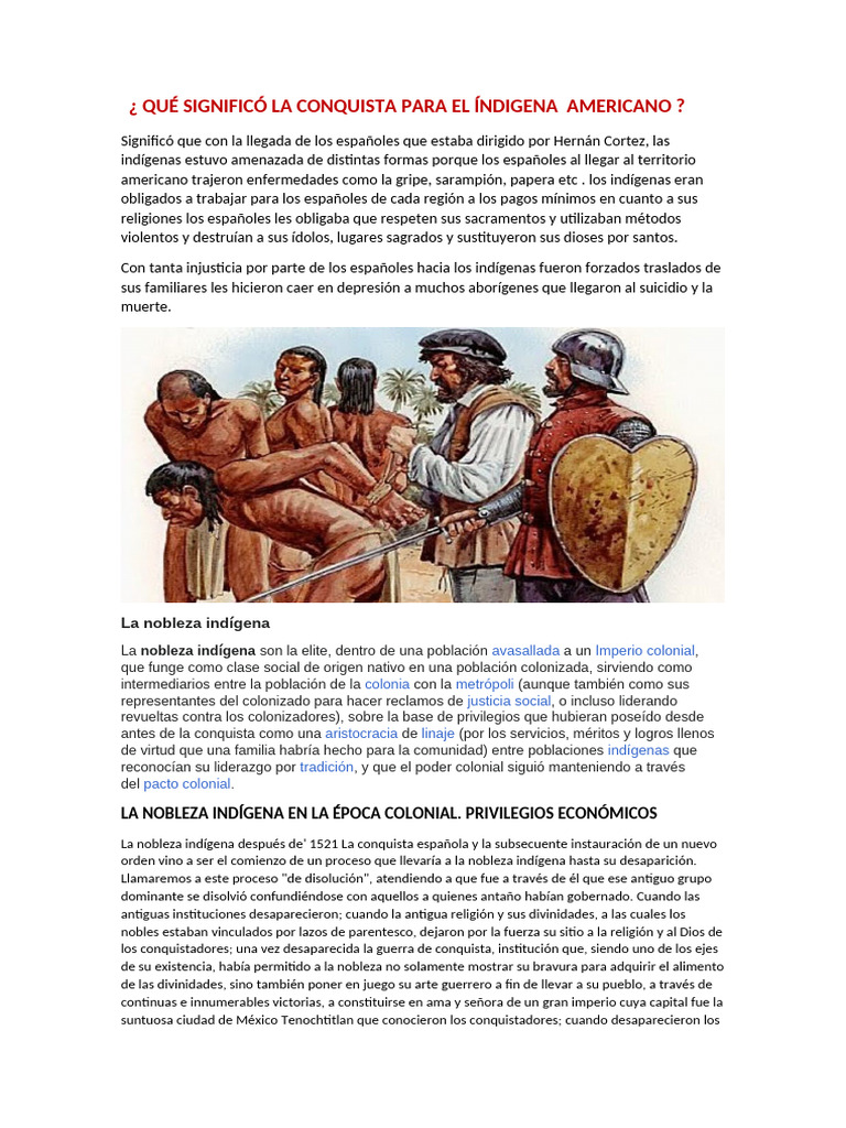 Impacto de la Conquista en Indígenas | PDF | Nueva españa | Imperio español