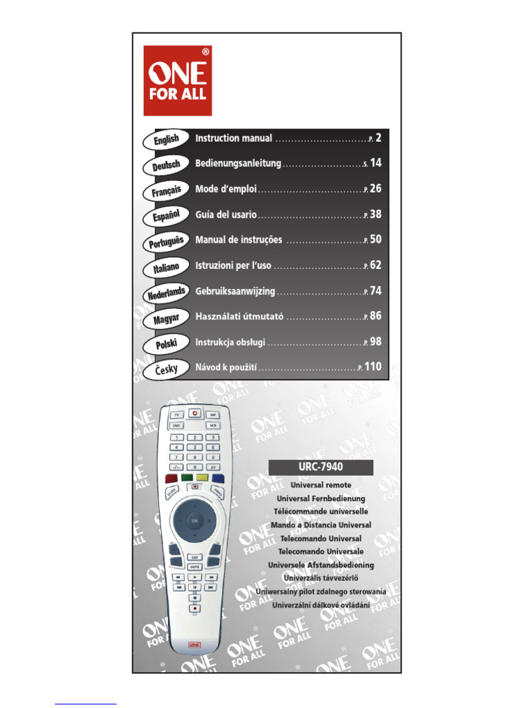 Universal Remote Control Manual | PDF | Information And Communications ...