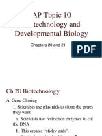 AP Topic 10 Biotechnology and Developmental Biology