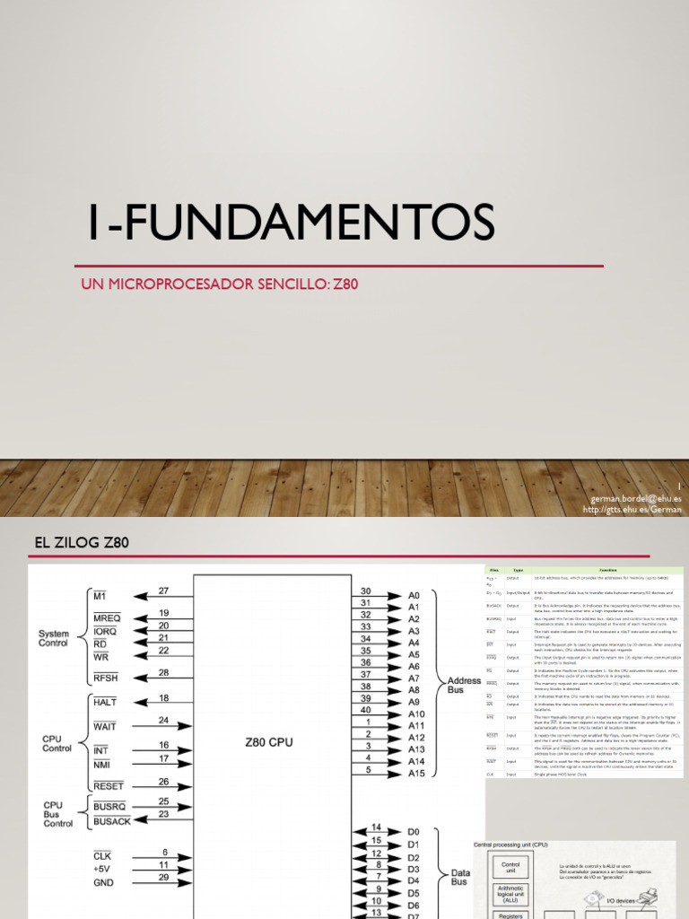 1.3 - Un Microprocesador Sencillo - Z80 | PDF | Poco | Byte