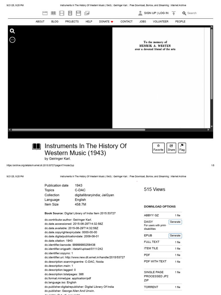 Instruments in The History of Western Music (1943) - Geiringer Karl ...