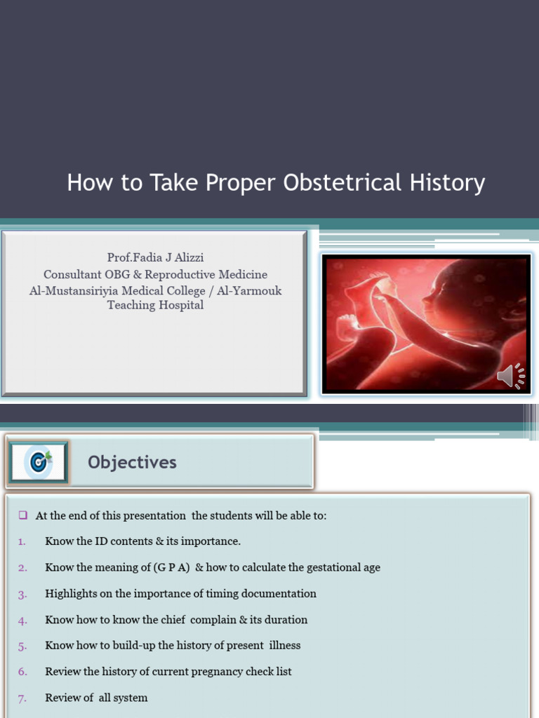 Proper Obstetrical History Taking Guide | PDF | Pregnancy | Bleeding